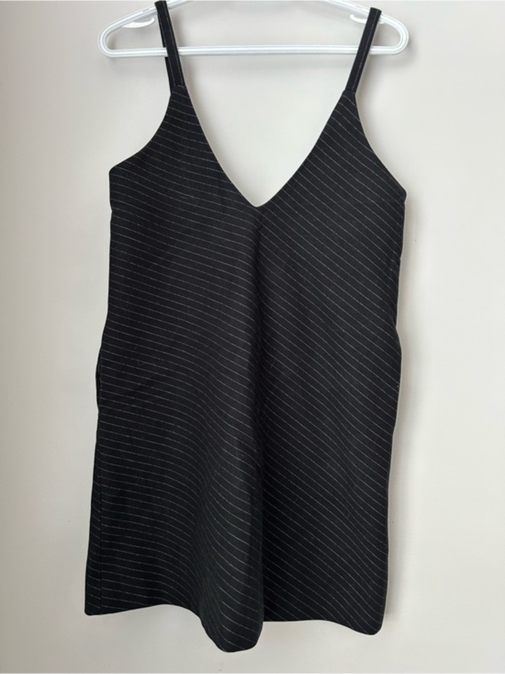 Xchange Pinstripe V-Neck Mini Dress